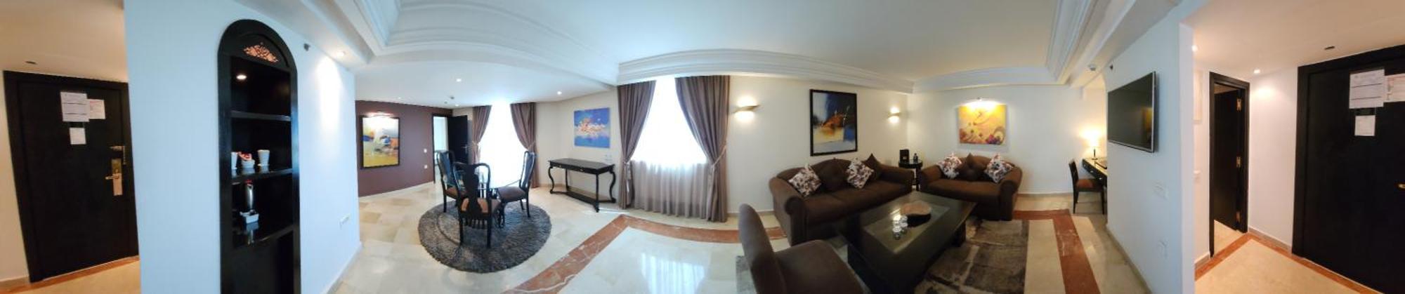 Hotel Borj Rabat - A Member Of Barcelo Hotel Group Eksteriør billede A living room in a hotel suite